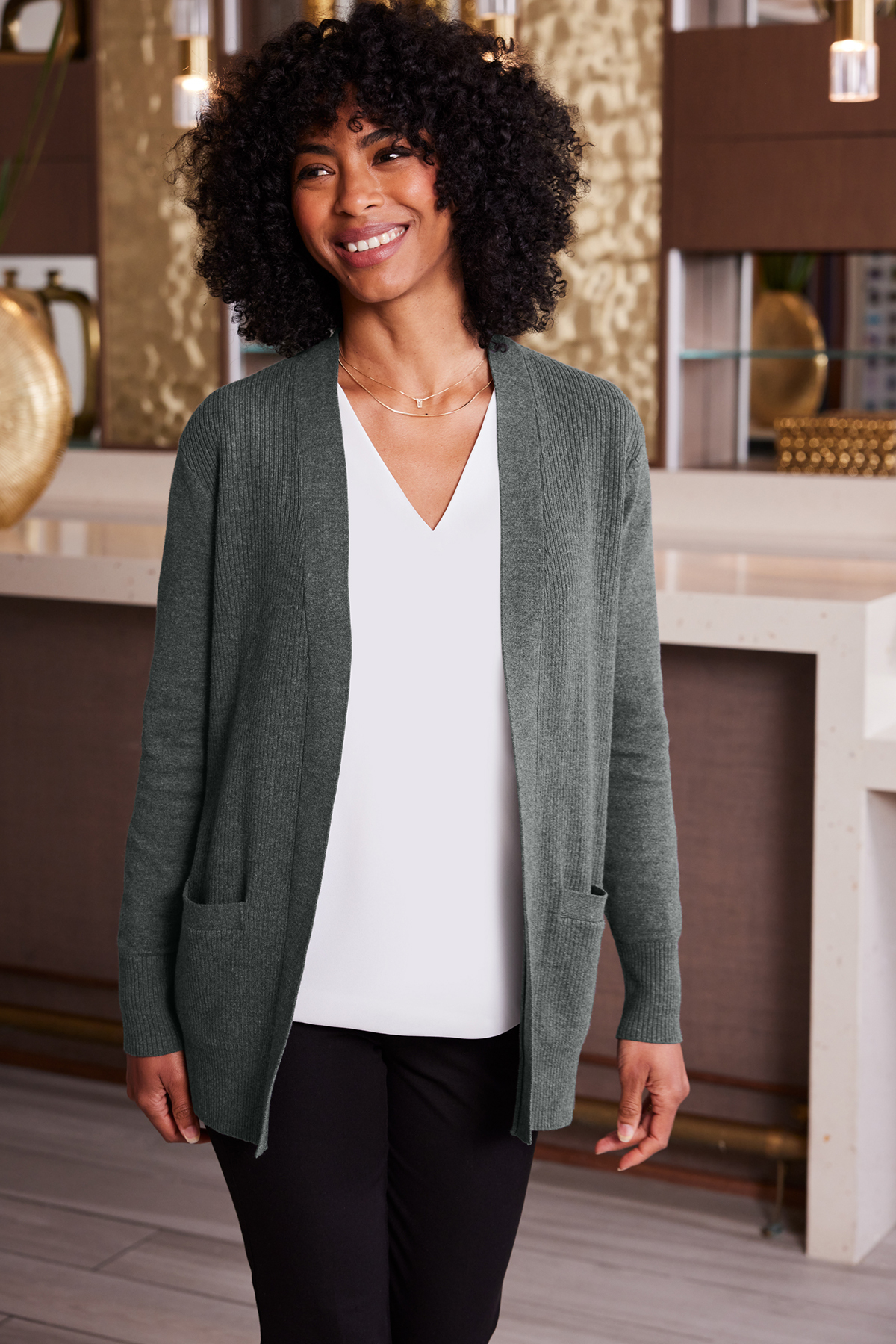 Port Authority Women's Easy Care Open-Front Cardigan Sweater