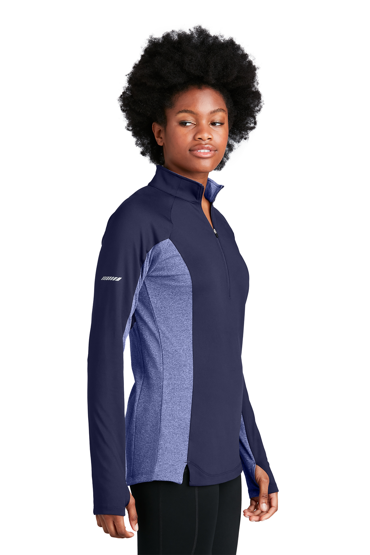salsation Crop sweater ダークブルー　Lサイズ Sport-Tek Women's Sport-Wick Stretch Contrast 1/4-Zip